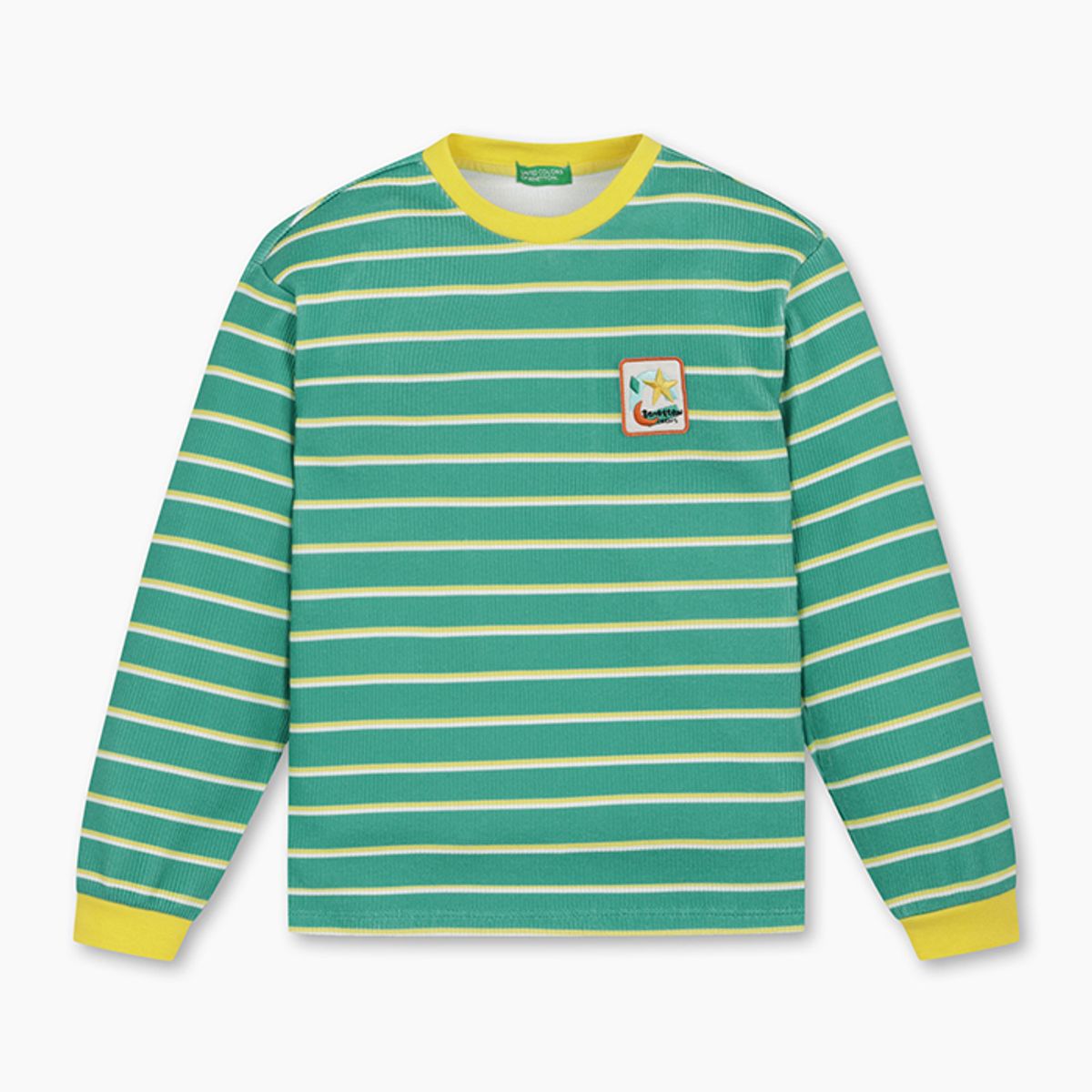 베네통키즈(BENETTONKIDS) 컬러스 스트라이프 티셔츠_QATS18561GN