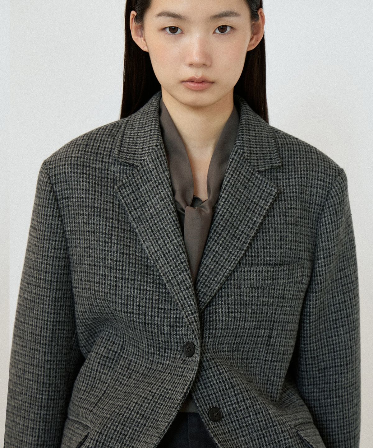 호와스(HOWUS) BACK SLIT BUTTON JACKET (CHARCOAL)