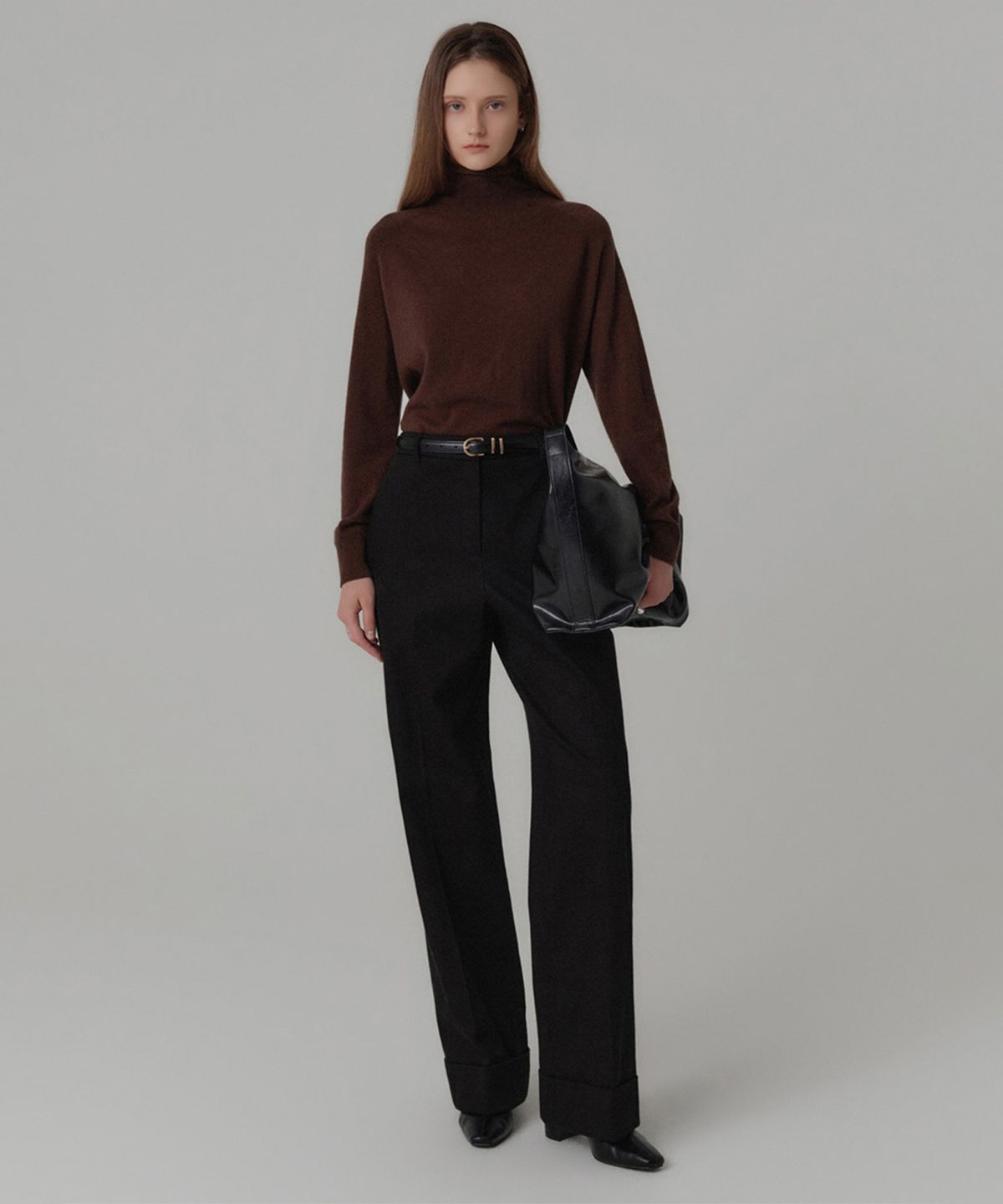 룩캐스트(LOOKAST) 제인 스트레이드 카브라 기모 팬츠_블랙 / JEIN STRAIGHT CABRA GIMO PANTS_BLACK