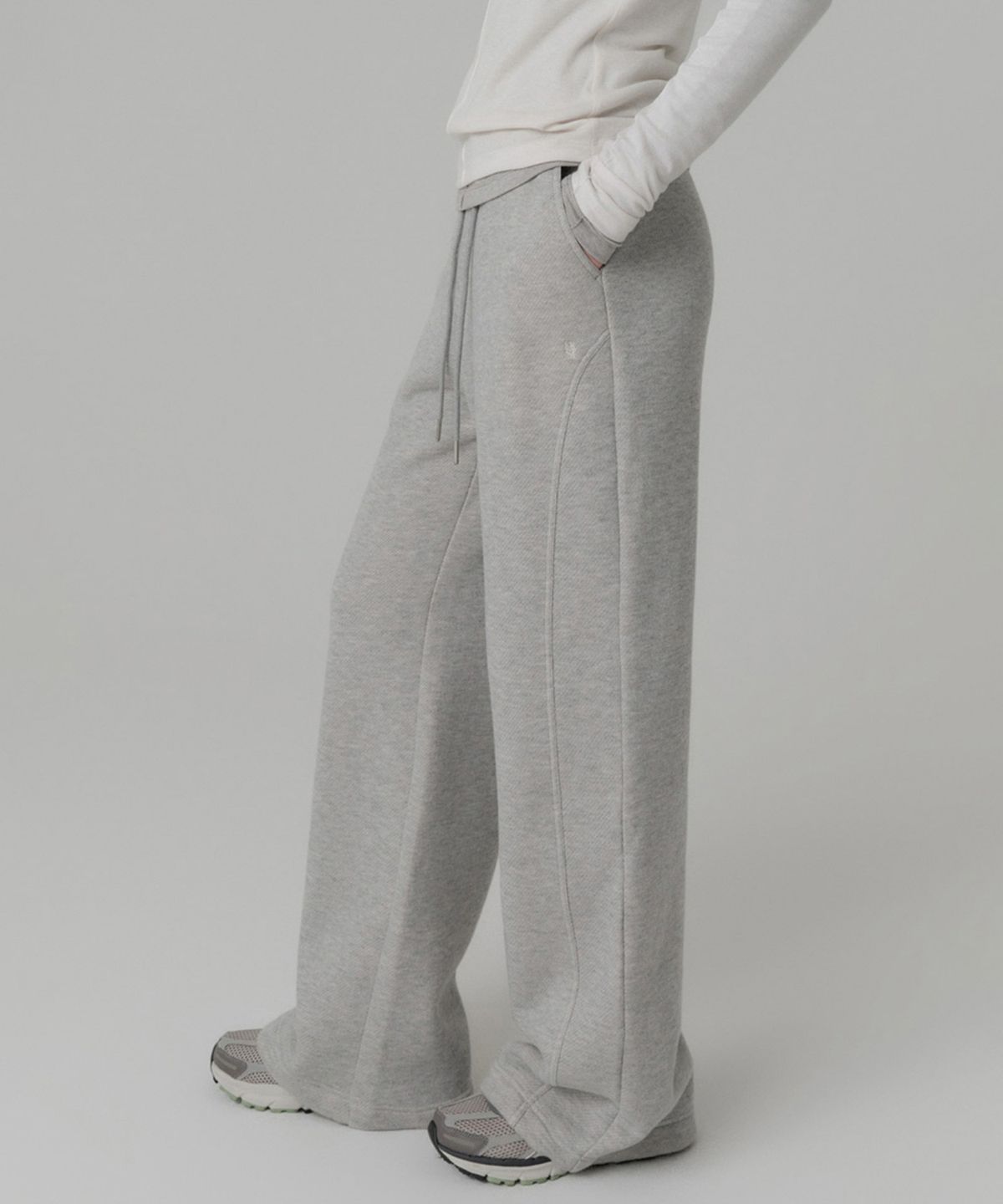 룩캐스트(LOOKAST) 올리버 기모 스웻 팬츠_멜란지 그레이 / OLIVER GIMO SWEAT PANTS_MELANGE GREY