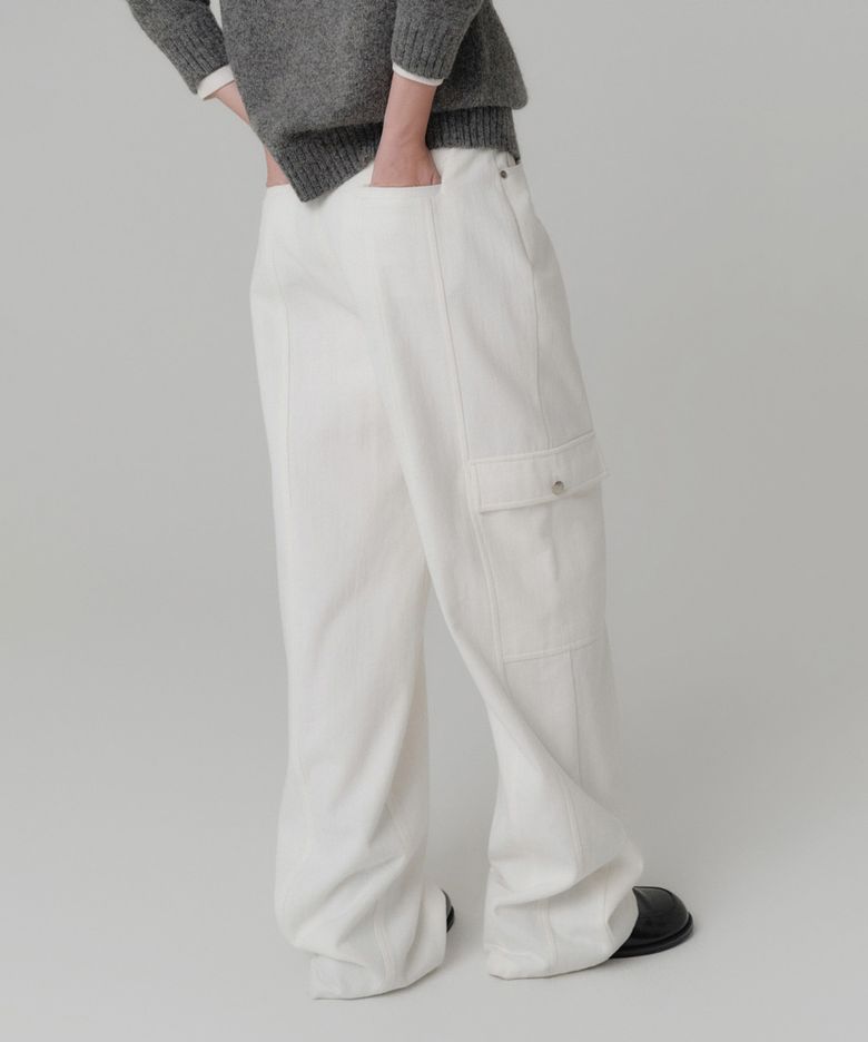 아를로 포켓 기모 팬츠_화이트 / ARLO POCKET GIMO PANTS_WHITE