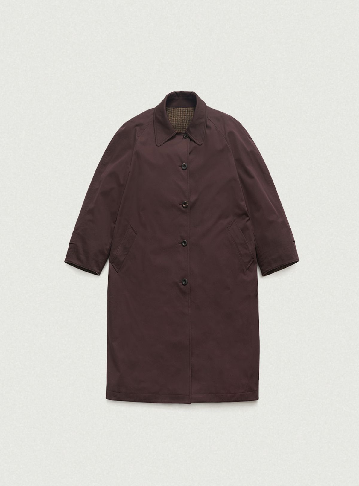 더바넷(THEBARNNET) Bastide Reversible Long Trench Coat_Burgundy