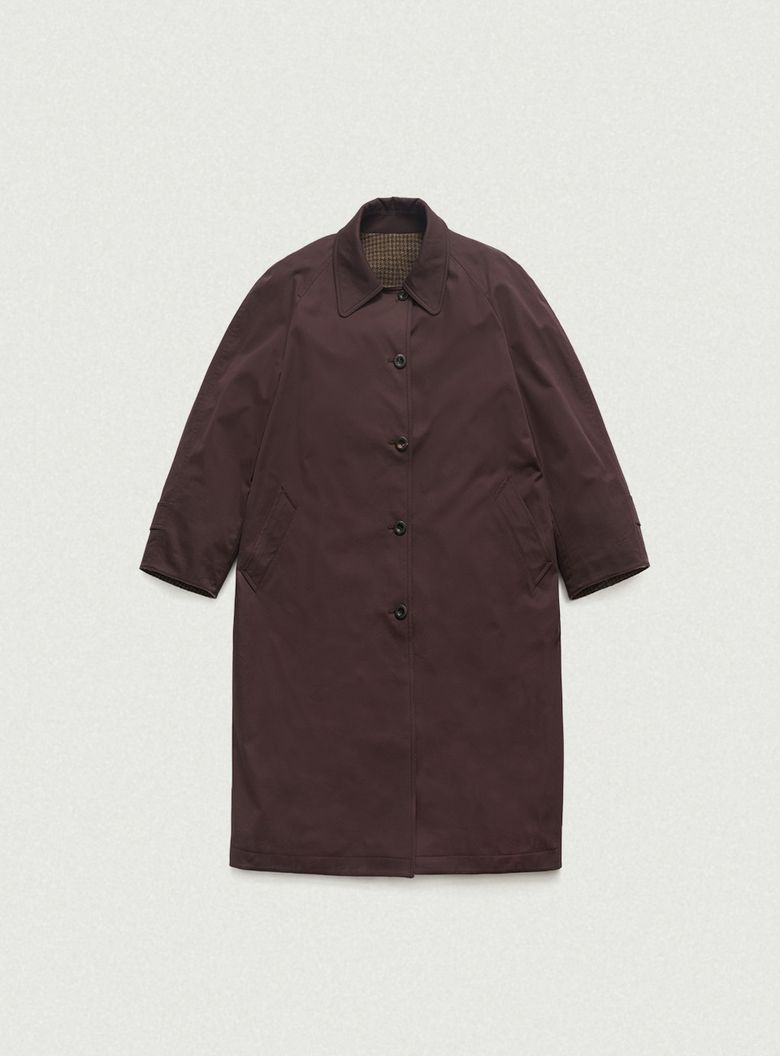 Bastide Reversible Long Trench Coat_Burgundy