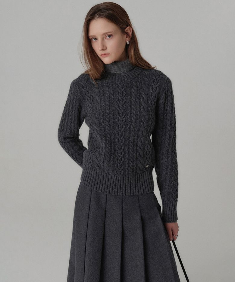 지니 캐시미어 케이블 니트 / JINY CASHMERE CABLE KNIT_3colors