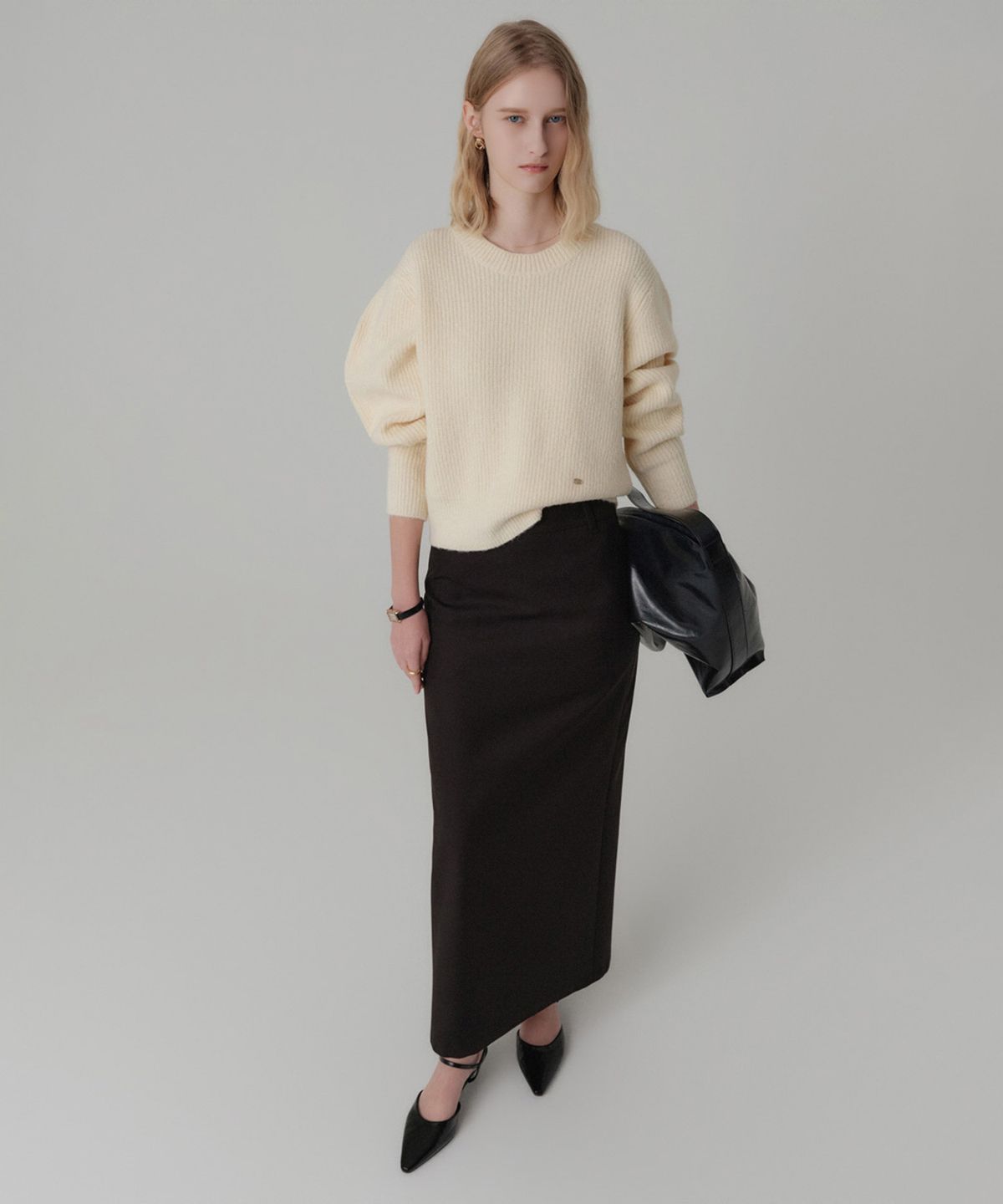 룩캐스트(LOOKAST) 체니 울 리브드 니트_아이보리 / CHENNY WOOL RIBBED KNIT_IVORY