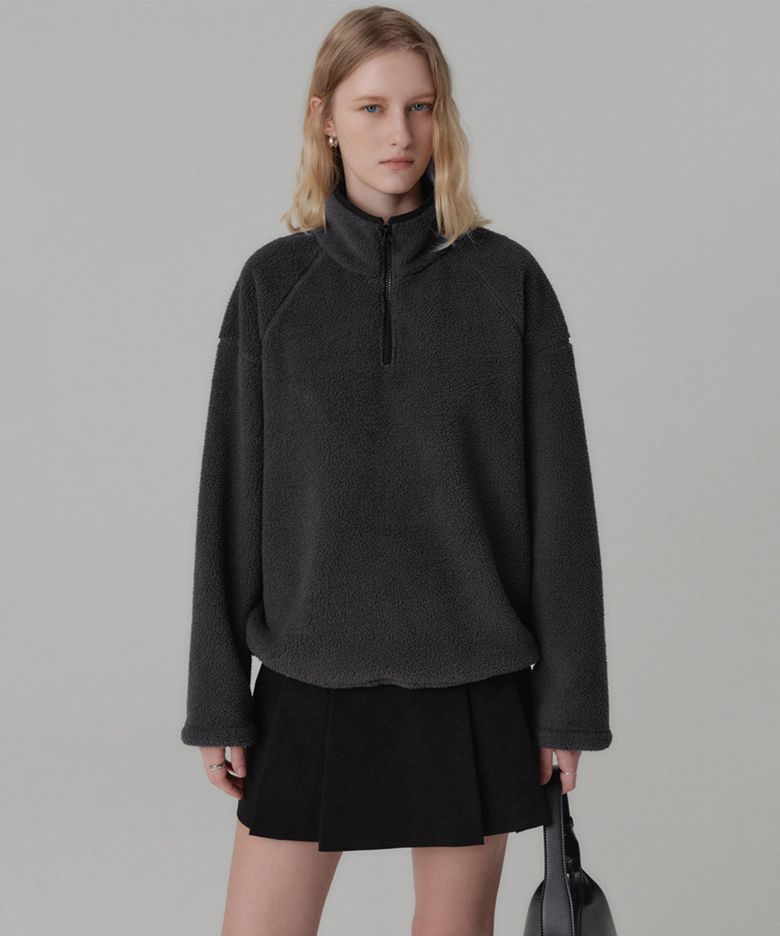 베키 플리스 스웻셔츠_차콜 / BECKY FLEECE SWEATSHIRT_CHARCOAL