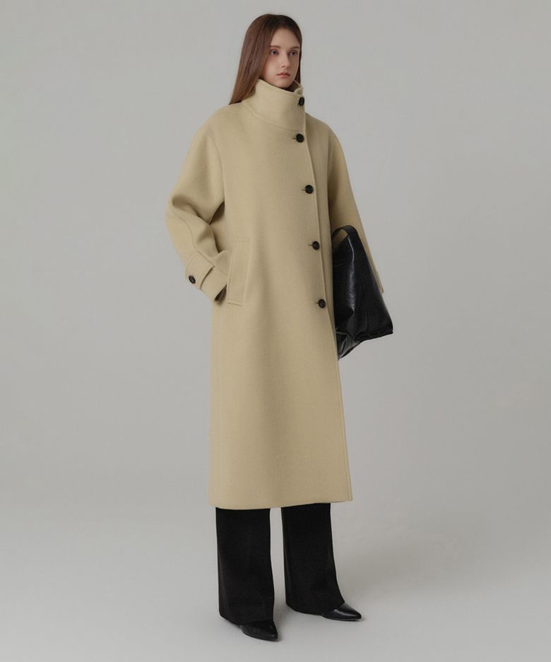 하이넥 울 오버사이즈 코트_엘로우 / HIGH NECK WOOL OVERSIZED COAT_YELLOW