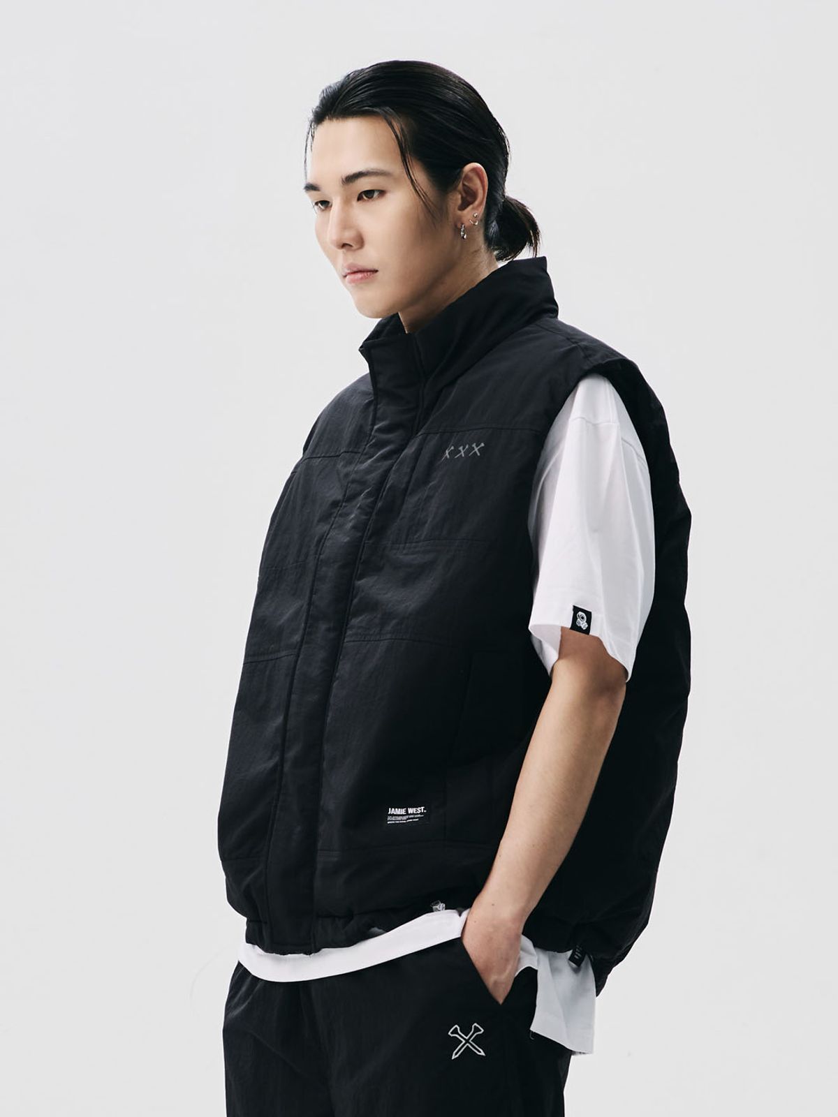 제이미웨스트(JAMIE WEST) 프리마로프트 히든후드 헤비 베스트 (블랙)