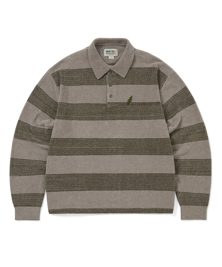 GD Lightning Velvet Knit Polo Khaki