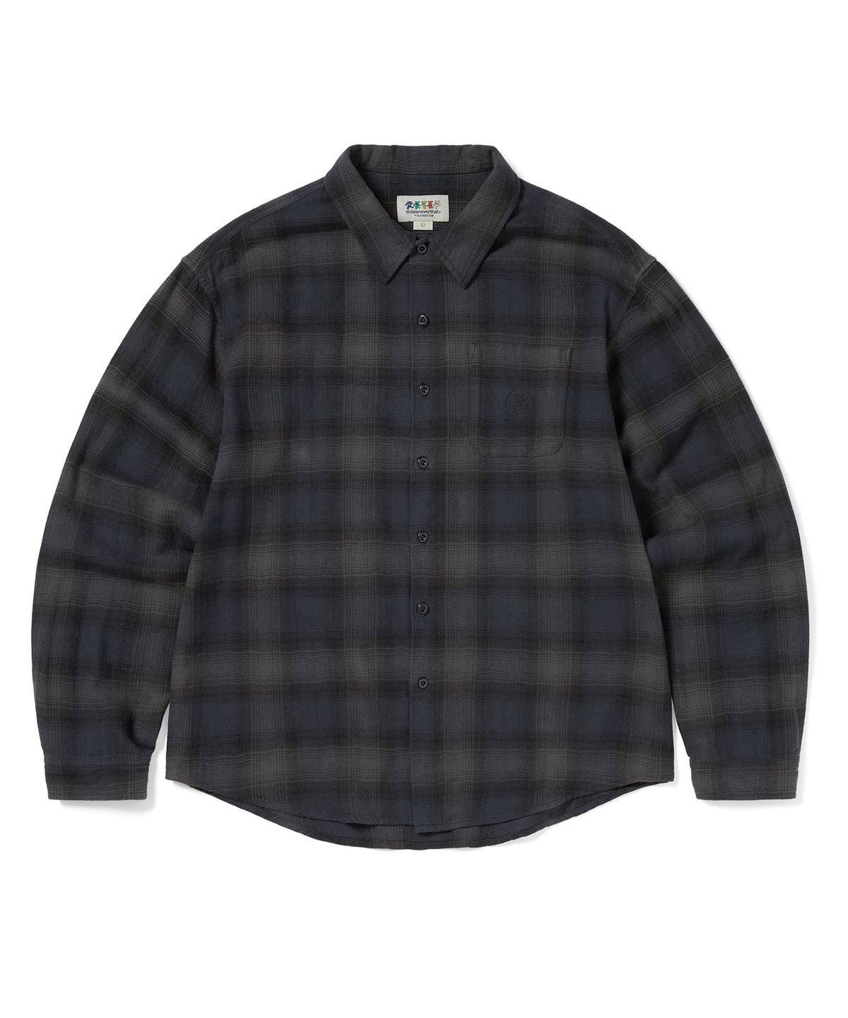 디스이즈네버댓(THISISNEVERTHAT) GD Lightning Bear Plaid Shirt Navy