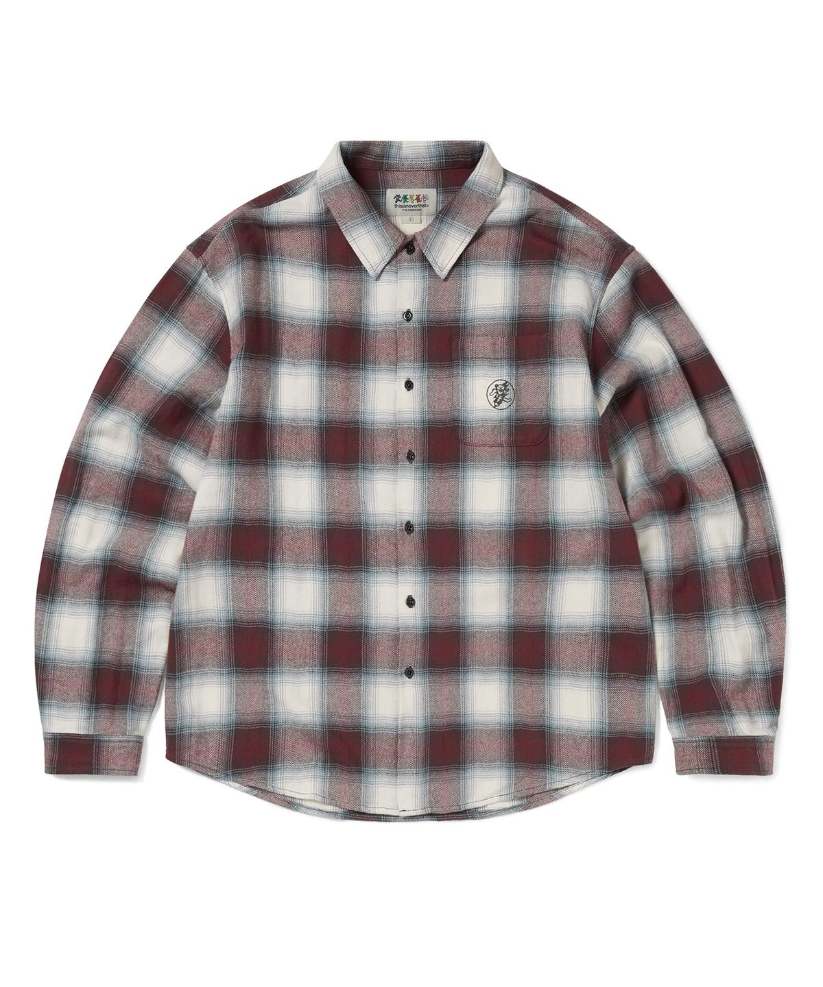 디스이즈네버댓(THISISNEVERTHAT) GD Lightning Bear Plaid Shirt Burgundy