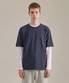 UNI 면16수 릴렉스핏 반팔티셔츠 네이비 LATS0109