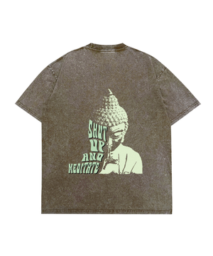 SHUT UP AND MEDITATE 피그먼트 반팔티 (2컬러)