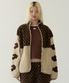 [유소정 PICK] DOT BLOCK FLEECE JACKET brown
