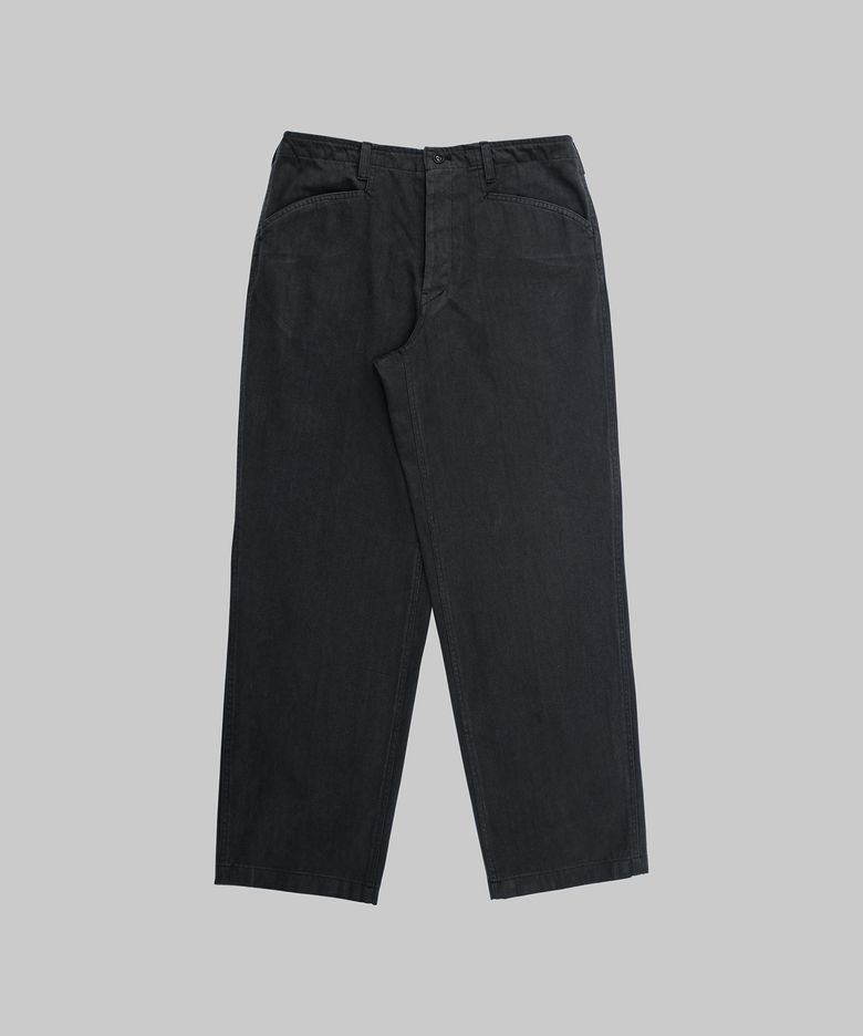Charcoal Navy Herringbone Twill Cotton Work Pants