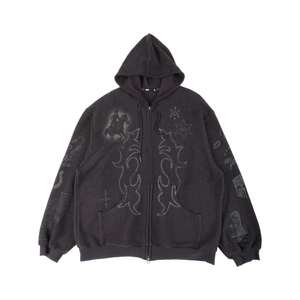 Rodeo Hoodie Zip Up Charcoal