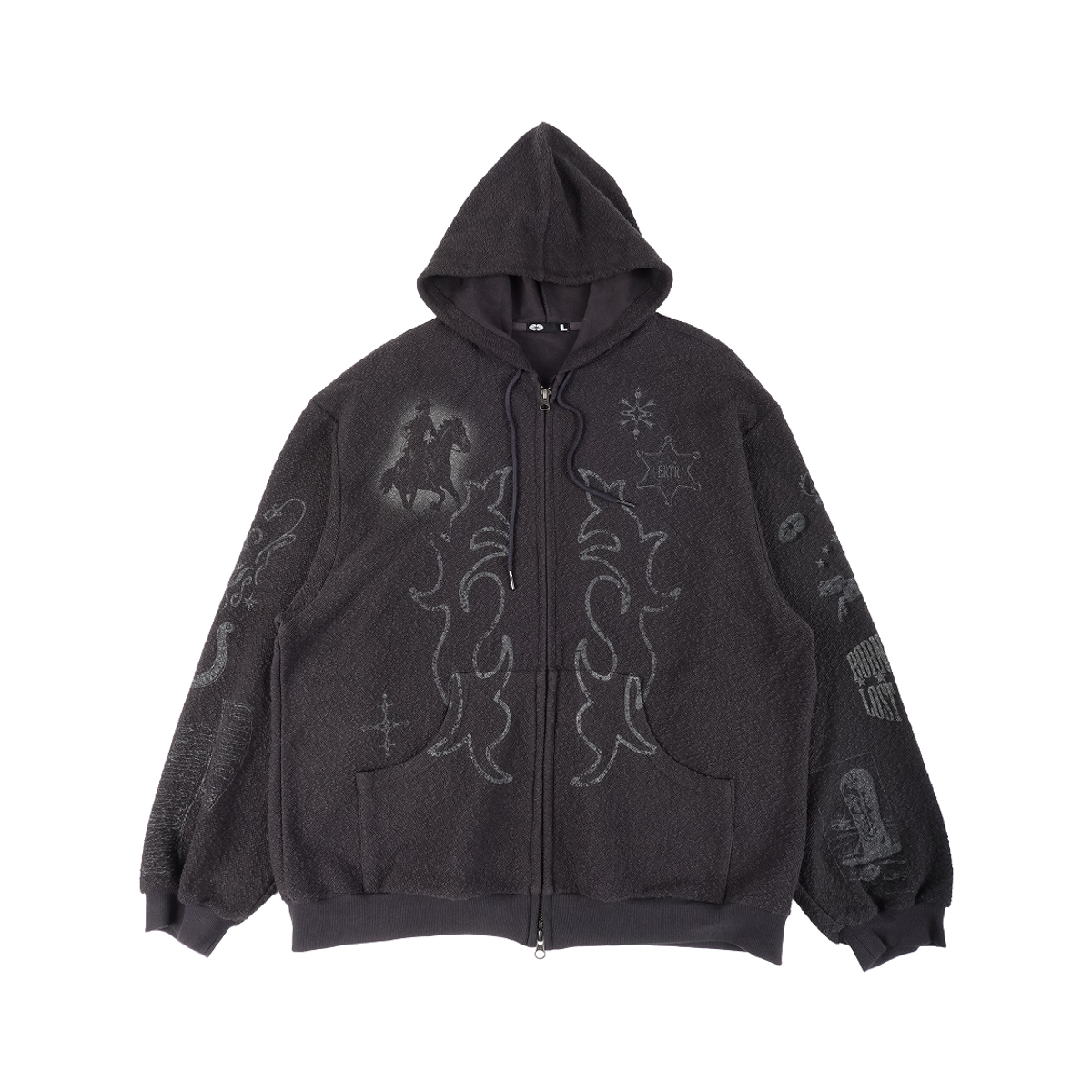 이알티알(ERTR) Rodeo Hoodie Zip Up Charcoal