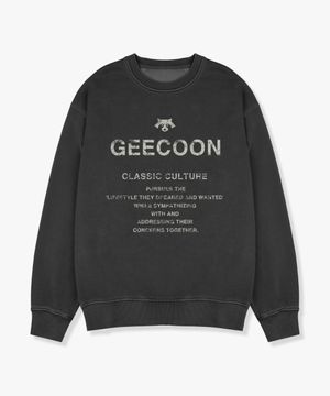 피그먼트 다잉 빈티지 레터링 스웨트셔츠 GEE257-109 챠콜