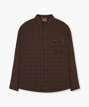 클래식 오버핏 체크 셔츠 GEE257-101 브라운