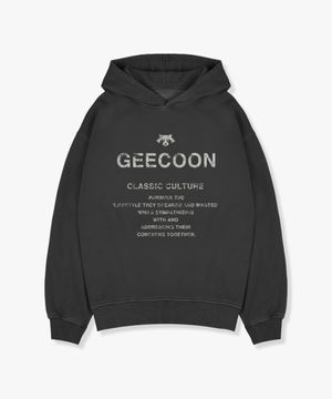 피그먼트 다잉 빈티지 레터링 후드 스웨트셔츠 GEE257-105 챠콜