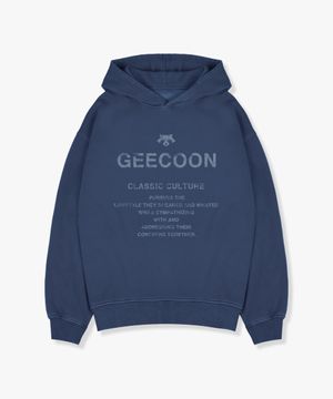 피그먼트 다잉 빈티지 레터링 후드 스웨트셔츠 GEE257-105 블루