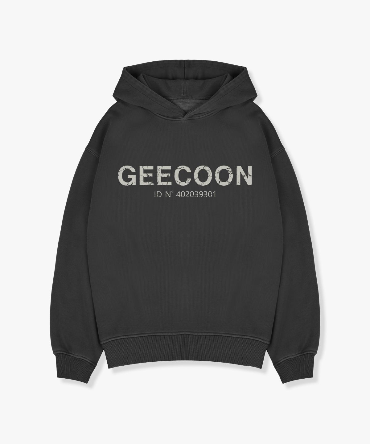지쿤(GEECOON) 피그먼트 다잉 시그니처 로고 후드 스웨트셔츠 GEE257-102 챠콜
