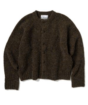 플래쉬 심볼 래글런 크롭 가디건 - 브라운