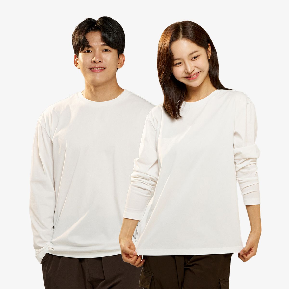 밸롭(BALLOP) 무지 좋은 긴팔티 ver2 화이트