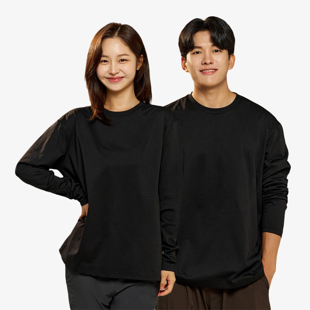 밸롭(BALLOP) 무지 좋은 긴팔티 ver2 블랙