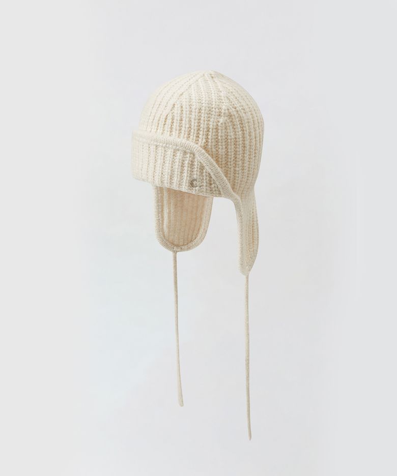 [25FW clove] Knit Trooper Hat (Ivory)