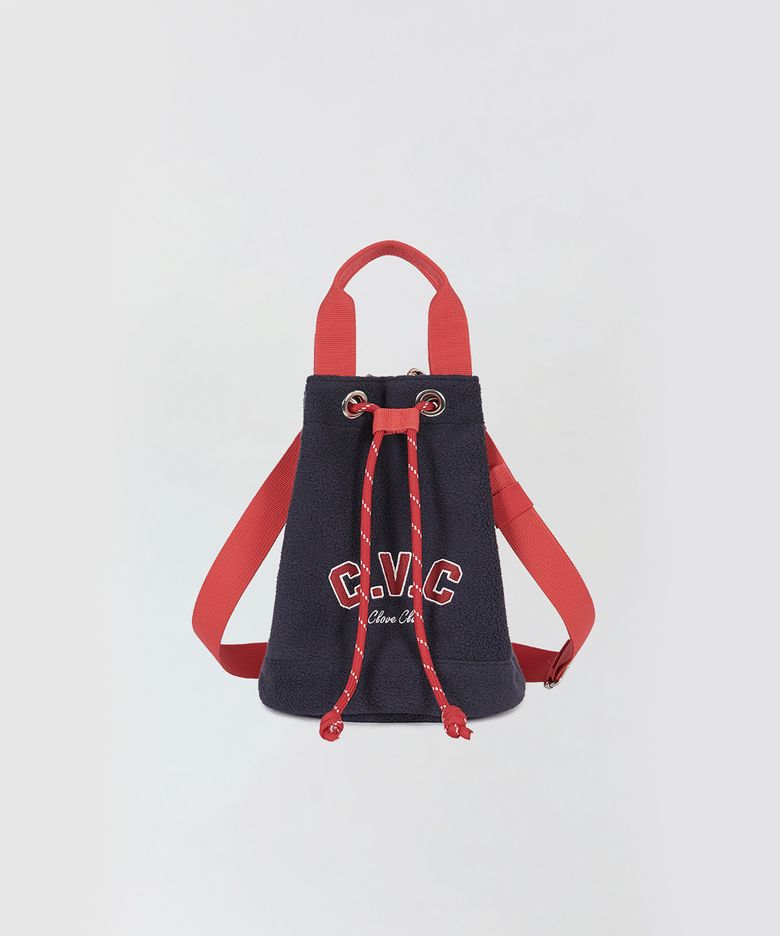 [25FW clove] Varsity Bucket Tote Bag (Navy)
