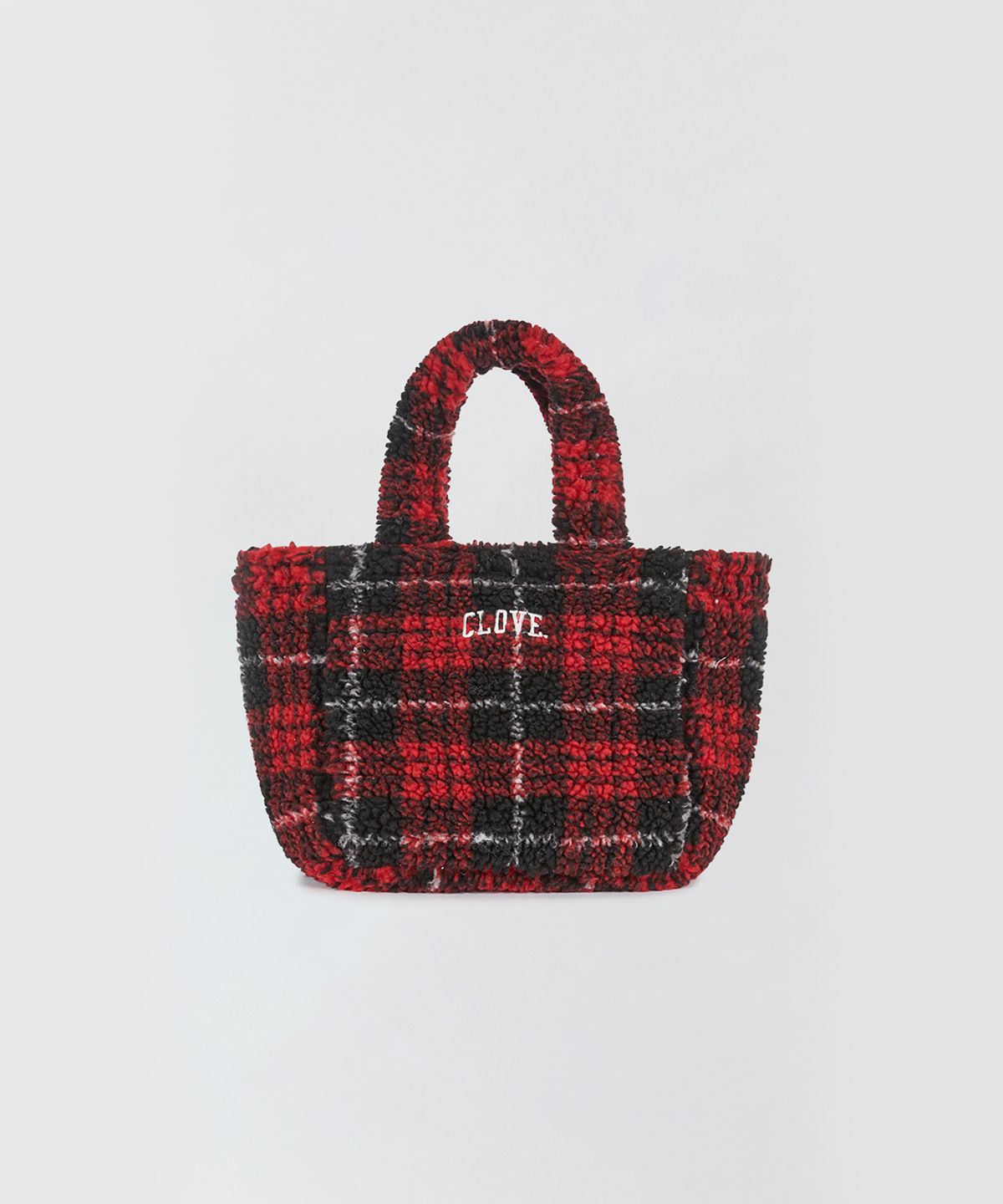 클로브(CLOVE) [25FW clove] Check Boa Tote Bag (Red)