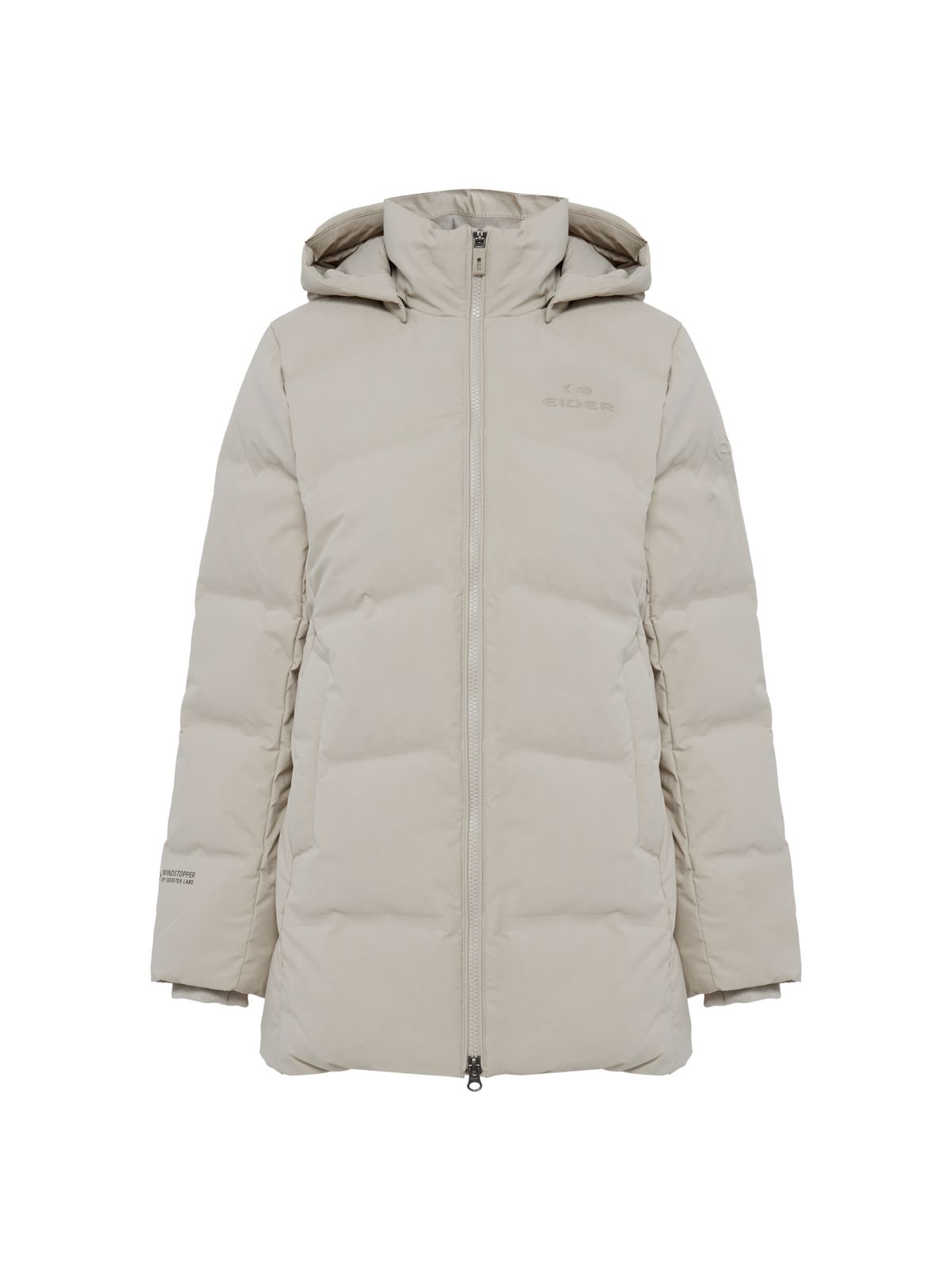 아이더(EIDER) STELOL W (스테롤 W) 여성 윈드스타퍼 웰딩 미들 다운 자켓_Light Beige