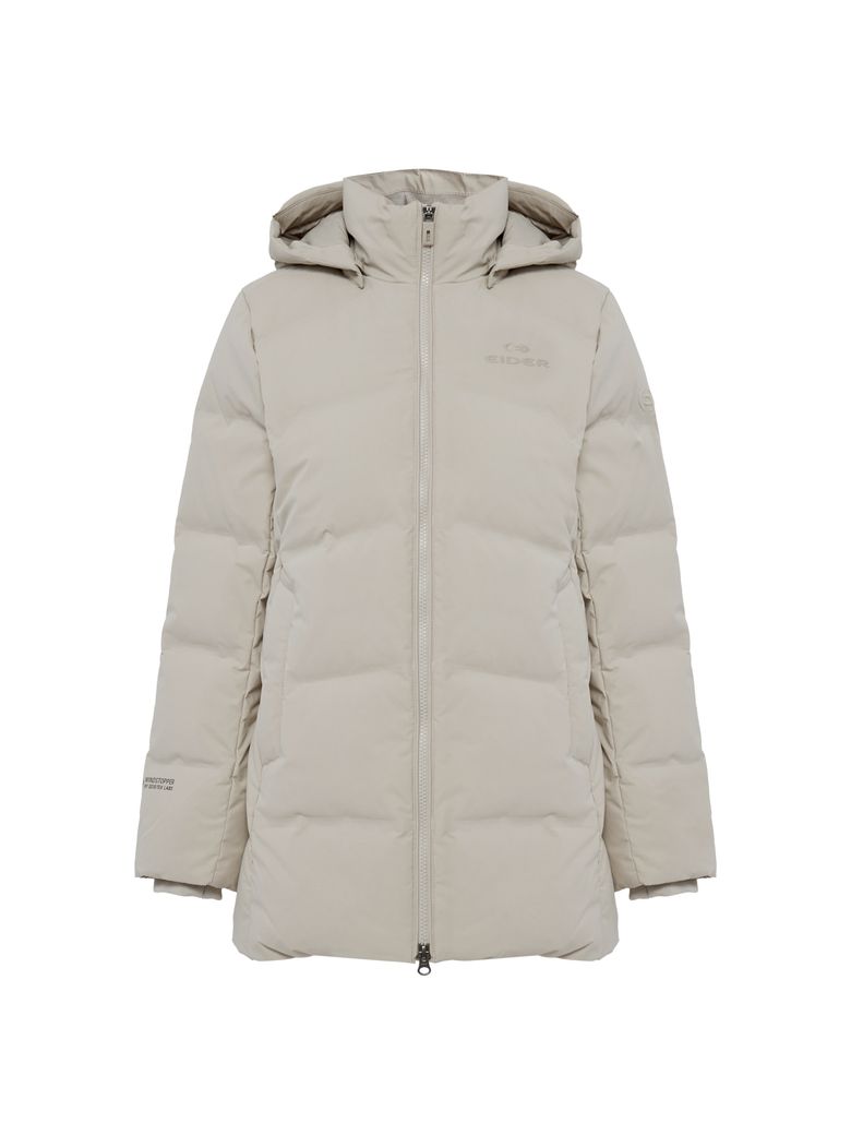 STELOL W (스테롤 W) 여성 윈드스타퍼 웰딩 미들 다운 자켓_Light Beige