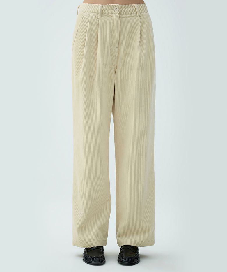 [25FW clove] Corduroy Wide Pants (Cream)