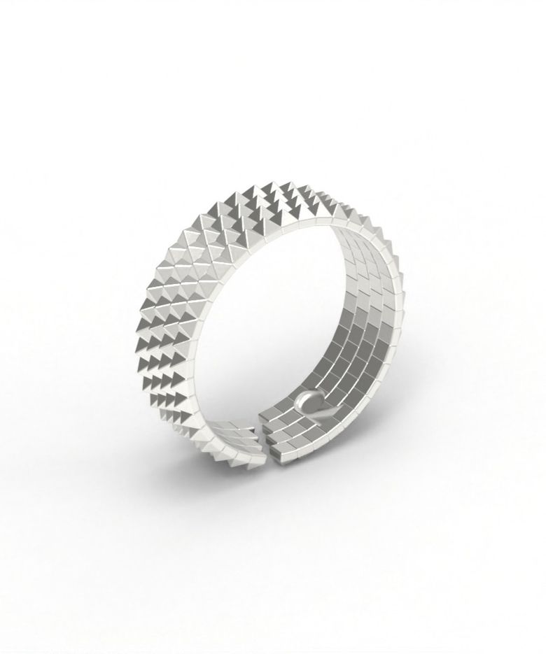 MOD  QUADLINE OPEN RING [STERLING SILVER] 기하학 디자인 포인트 오픈링 925 실버 반지