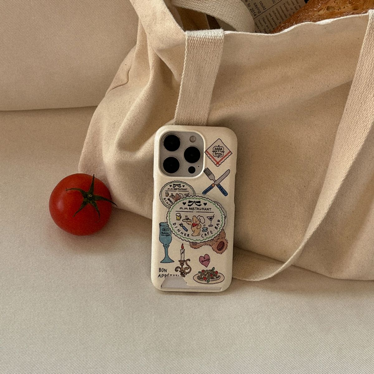 메이드모먼(MADEMOMENT) vintage restaurant pattern 디자인 [카드수납 폰케이스]