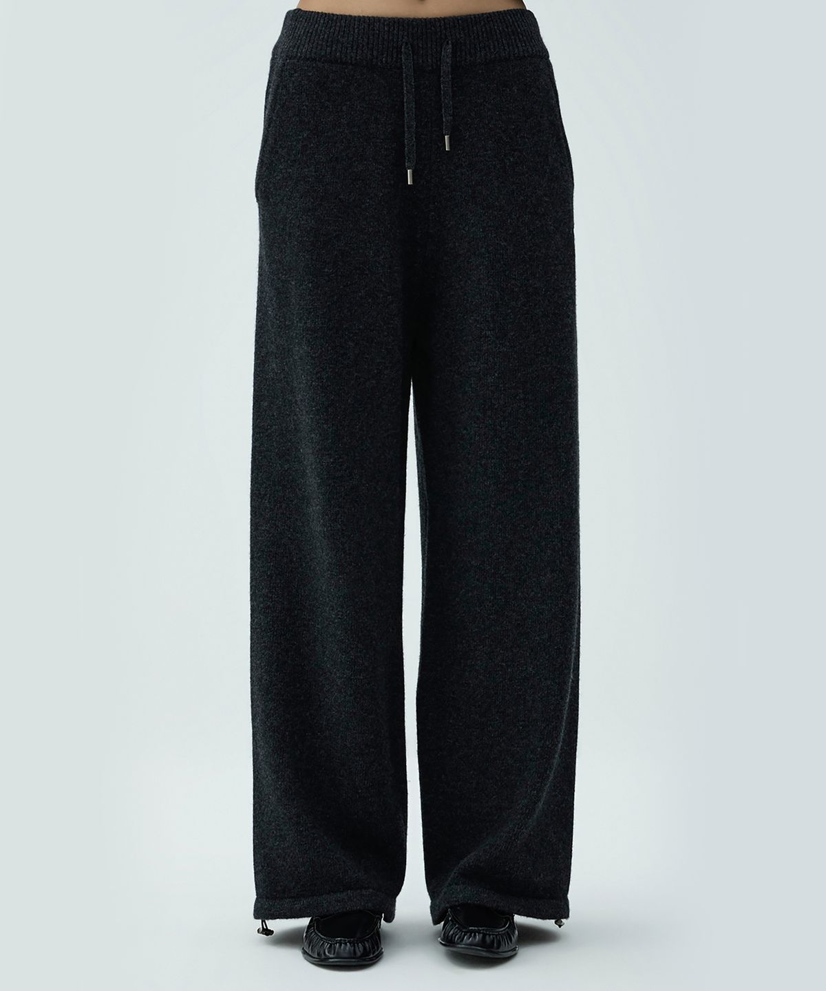 클로브(CLOVE) [25FW clove] Drawstring Wide Knit Pants (Charcoal)