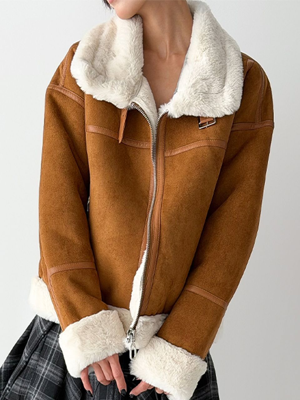 MUSINSA公式 | THE GREEN LAB FAUX Fur High Neck Mustang Jacket