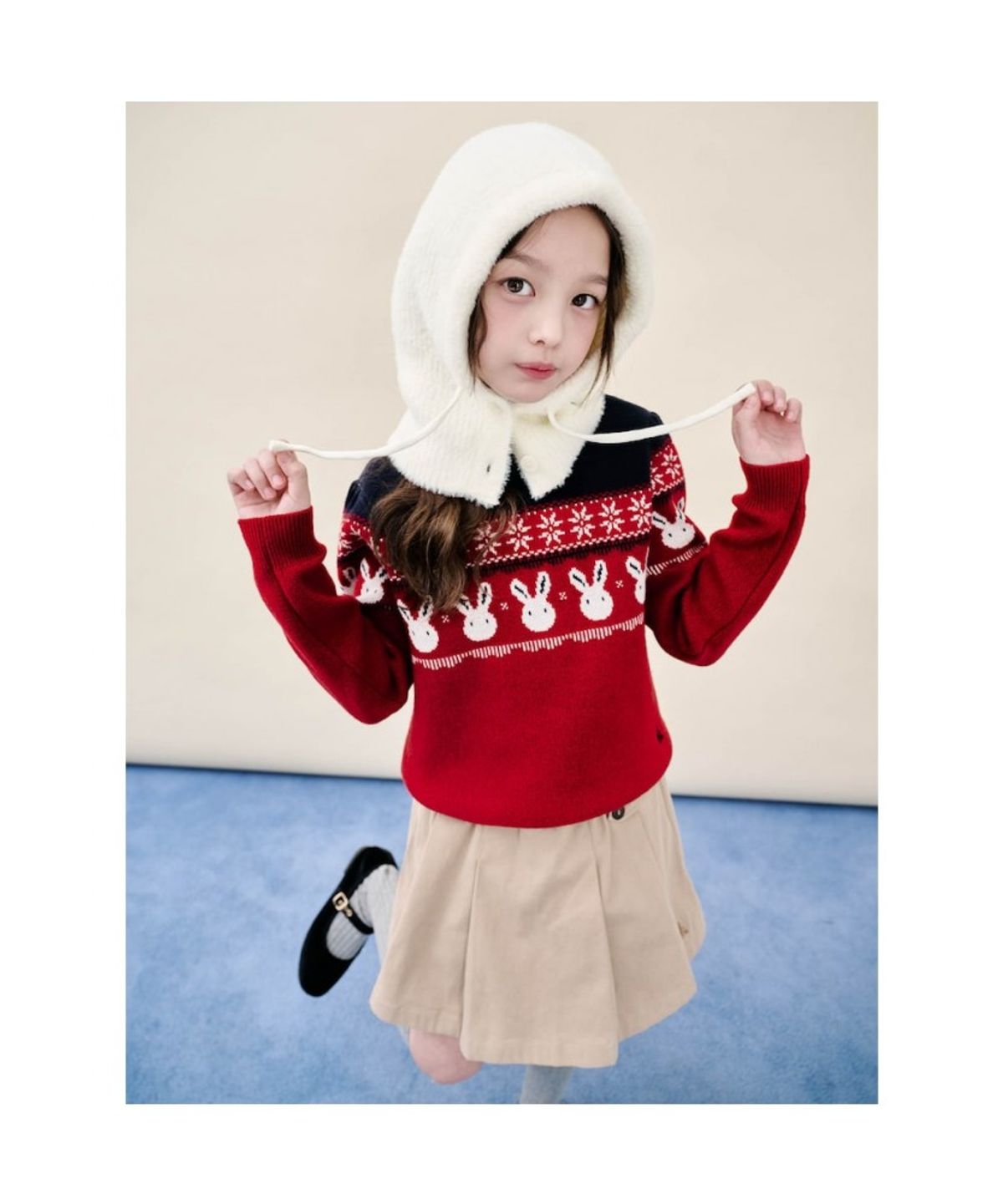 빈폴 키즈(BEANPOLE KIDS) 니트 바라클라바  아이보리 (BI5X8BU010)
