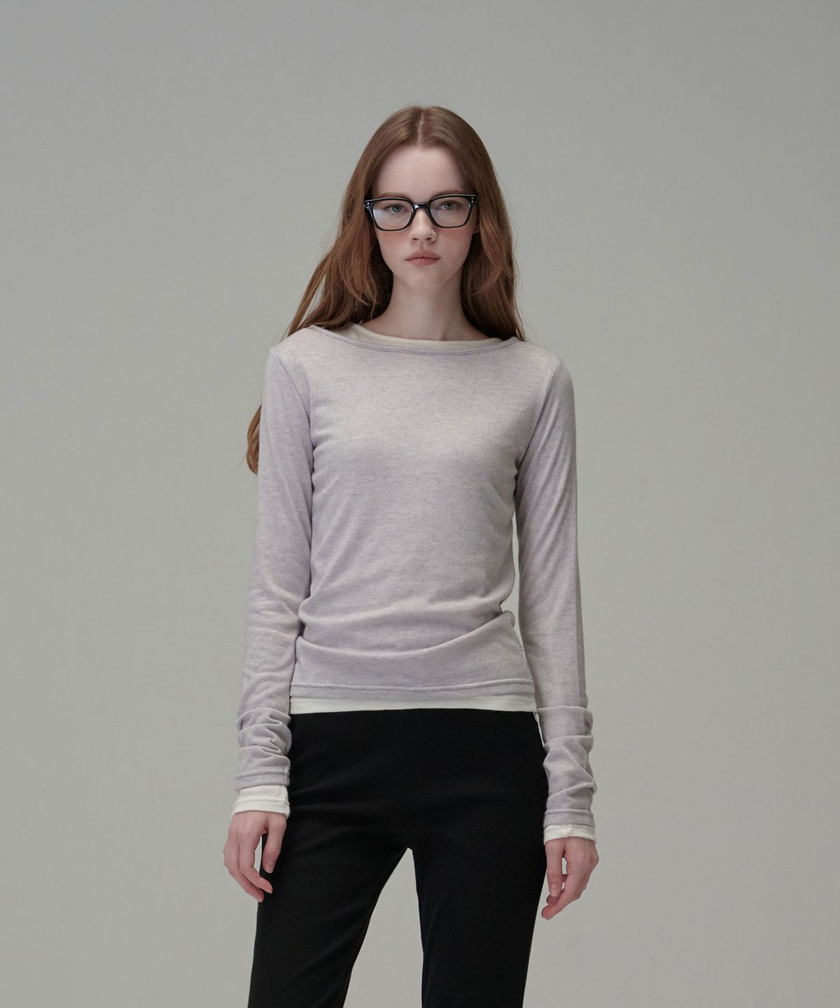 우네(OONE) Everyday Soft Boat-neck Top_Lavender