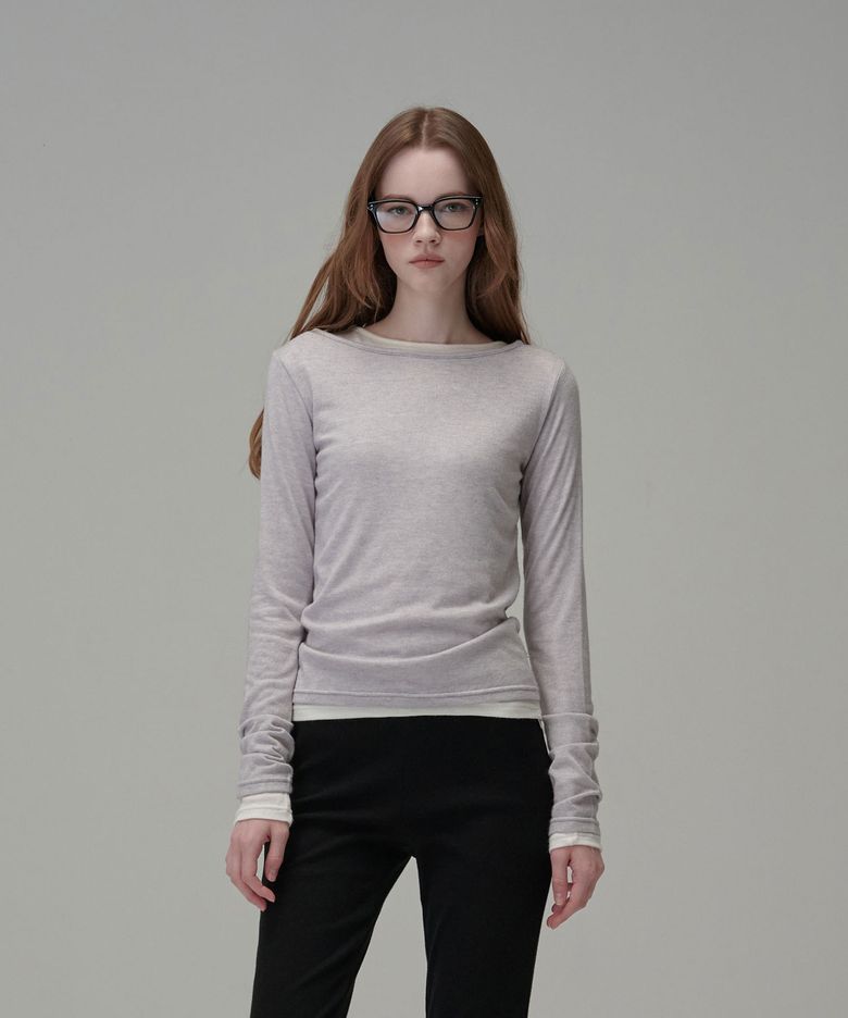 Everyday Soft Boat-neck Top_Lavender