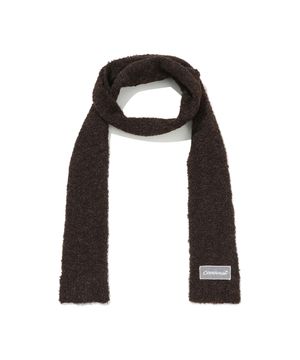 우먼 클로버하트 슬림 부클 머플러 Brown