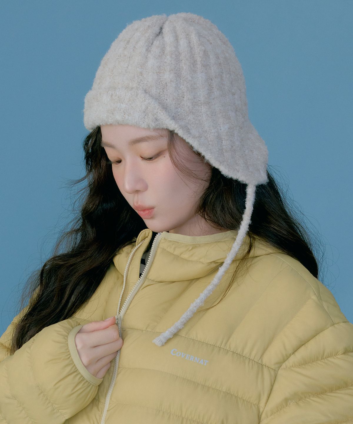 커버낫 우먼(COVERNAT WOMAN) 우먼 클로버하트 부클 트루퍼 햇 Gray