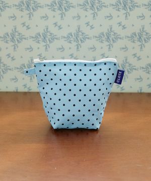 스탠딩 파우치 - 도트 블루