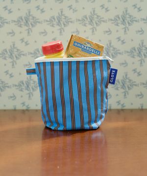 스탠딩 파우치 - 스트라이프 다크블루