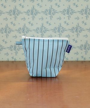 스탠딩 파우치 - 스트라이프 블루