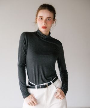 베이직 실키 폴라 티셔츠