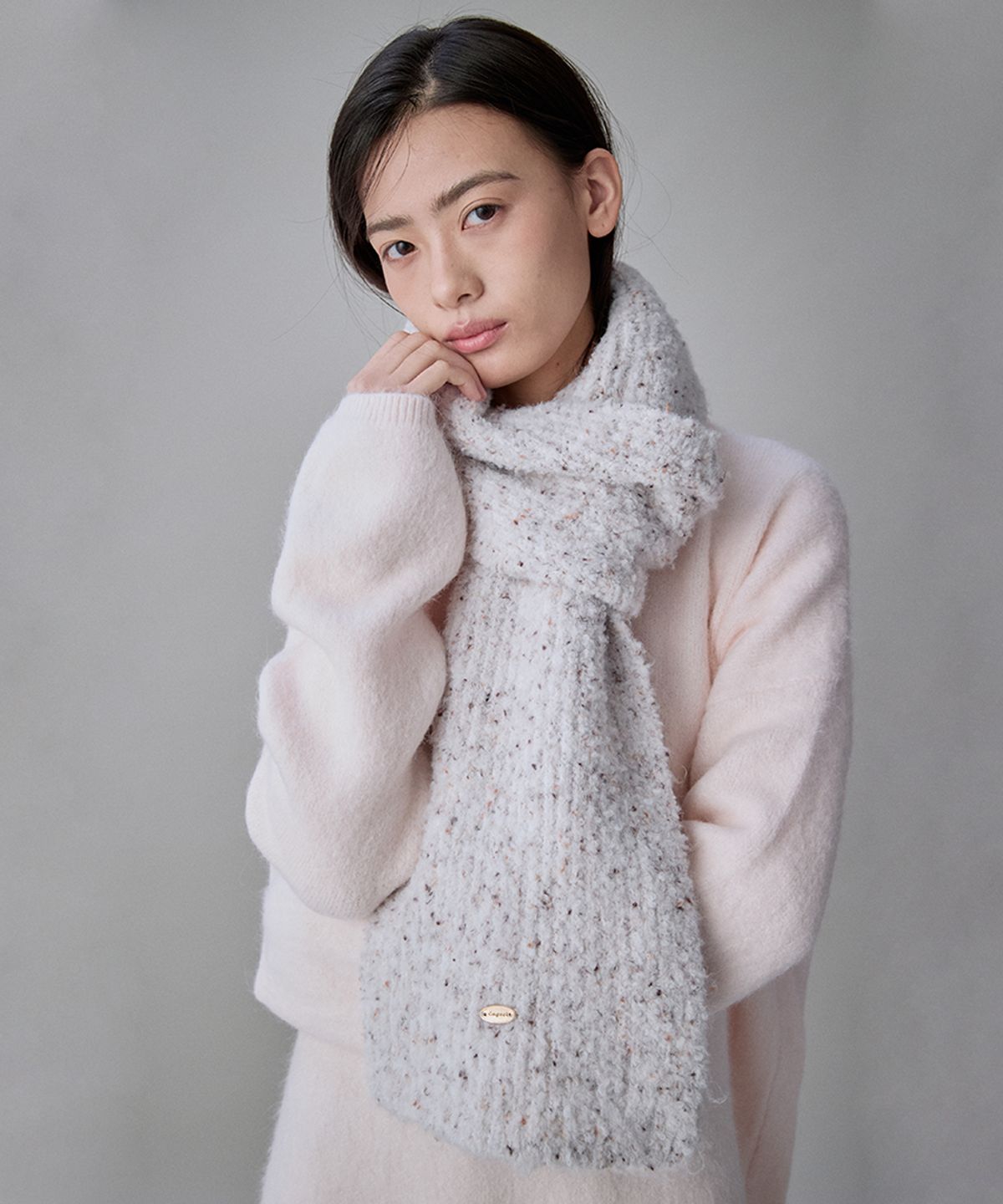 코케트(COQUET) Fleury Boucle Bokashi Wool Muffler Oatmeal Melange