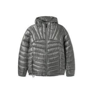 글로시 멀티 라인 라이트 후디 패딩_그레이